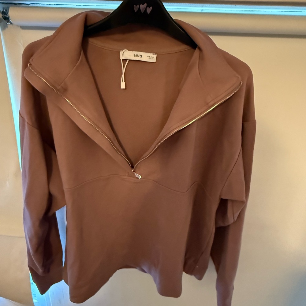 Mango Mauve Quarter-Zip Sweatshirt